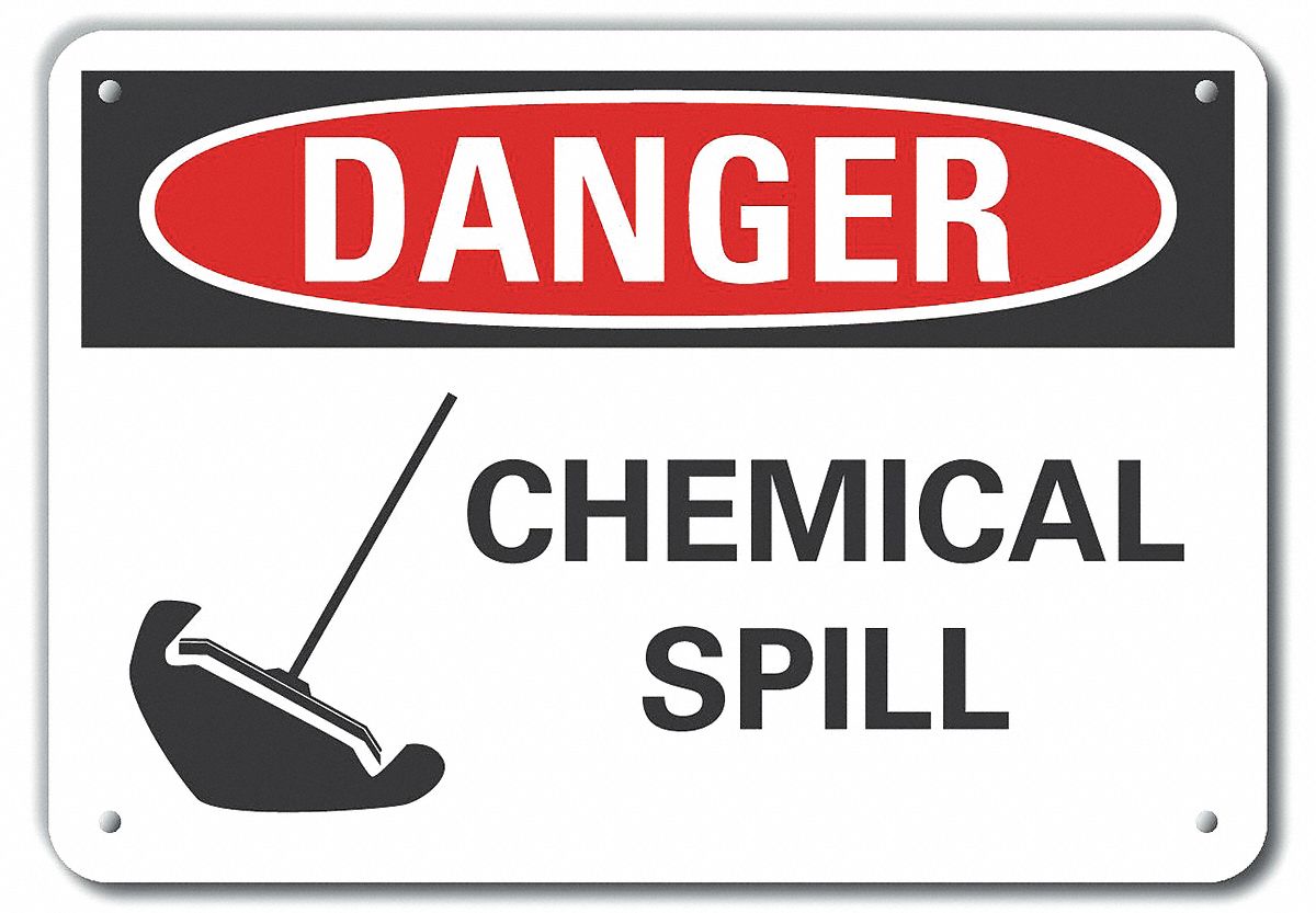 Alum Chemicals Danger Sign, 7x10in, Alum