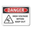 Danger: High Voltage Within Keep Out Signs