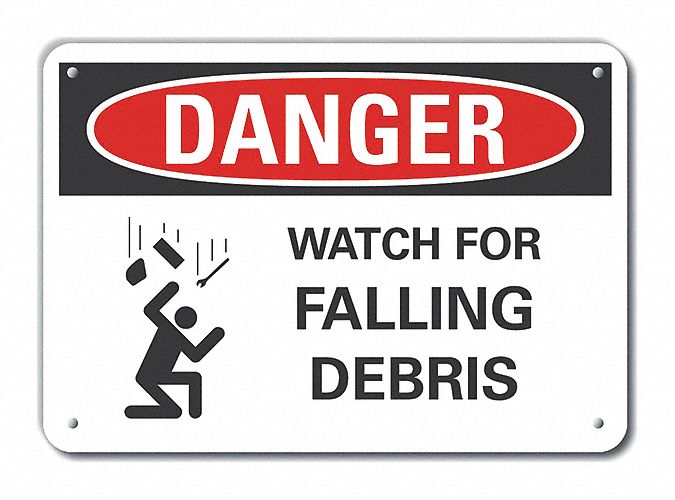 Reflective  Construction Area Danger Sign: Aluminum, Mounting Holes Sign Mounting, Engineer Grade