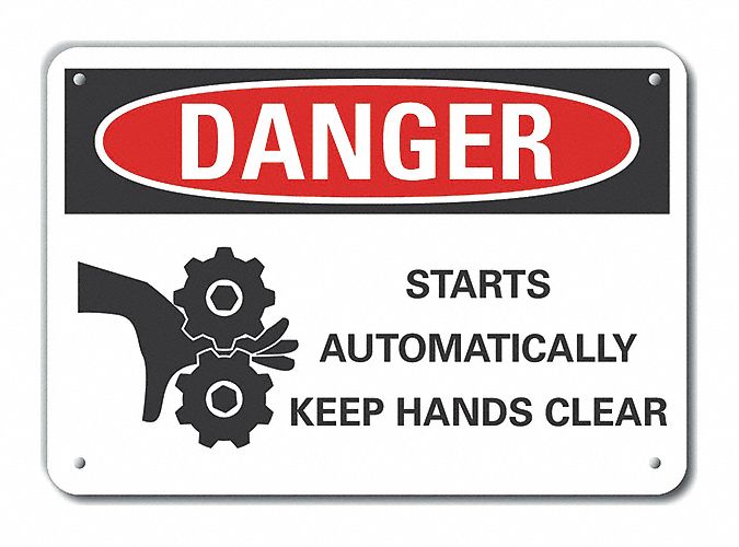 Reflective  Hands Clear Danger Sign: Aluminum, Mounting Holes Sign Mounting, Engineer Grade, Danger