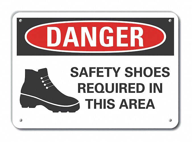 LYLE Aluminum Foot Danger Sign, Sign Format ANSI/OSHA Format, Safety ...