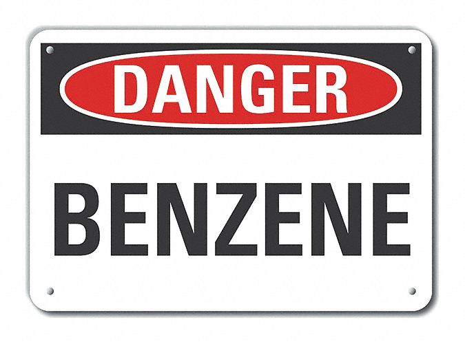Alum Benzene Danger Sign, 10x14in, Alum