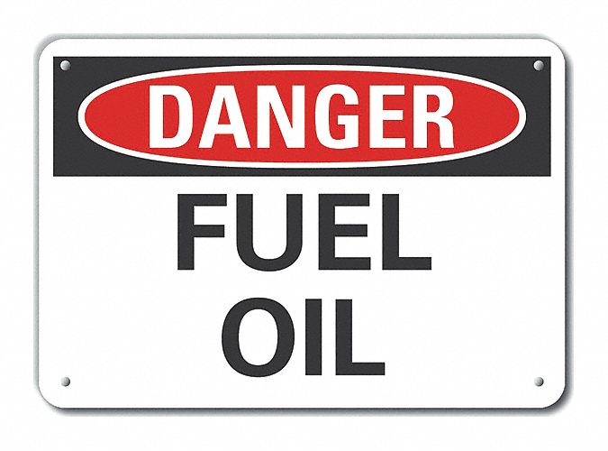 Plastic Fuel Material Danger Sign: Plastic, Mounting Holes Sign Mounting, Not Retroreflective