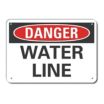 Danger: Water Line Signs