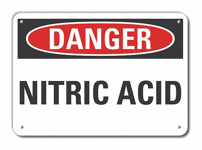 Danger Sign, Nitric Acid, Header Danger, Rectangle, 10 in Height, 14 in
