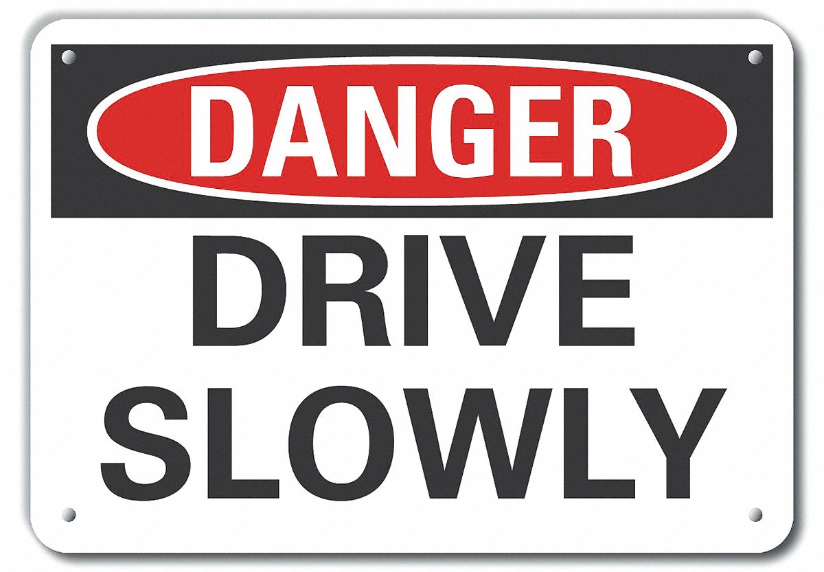 Reflective  Traffic Safety Danger Sign: Aluminum, Mounting Holes Sign Mounting, Engineer Grade