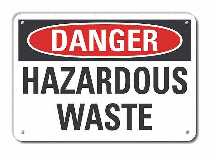 Plastic, Mounting Holes Sign Mounting, Plastic Hazardous Waste Danger ...