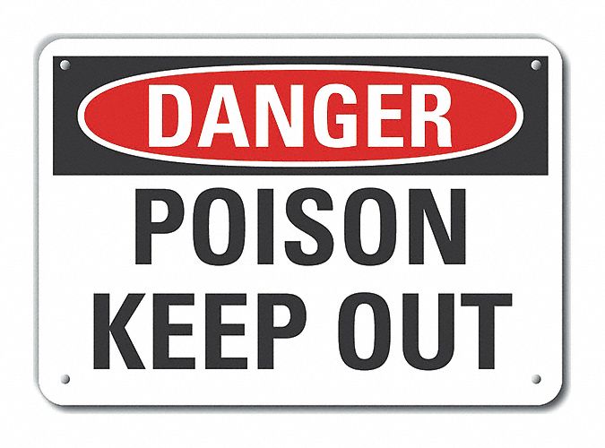 LYLE Alum Poison Danger Sign, 7x10in, Alum 63JY89LCU40377NA_10X7
