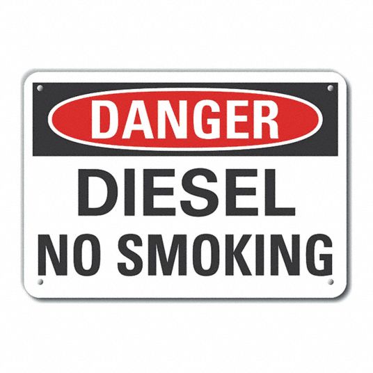 Plastic, Mounting Holes Sign Mounting, Plastic Diesel Danger Sign ...