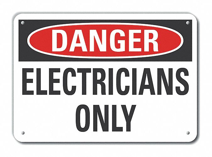 Reflective  Electrical Equipment Danger Sign: Aluminum, Mounting Holes Sign Mounting, Engineer Grade