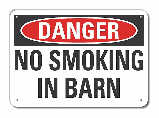 Reflective  No Smoking Danger Sign: Aluminum, Mounting Holes Sign Mounting, Engineer Grade