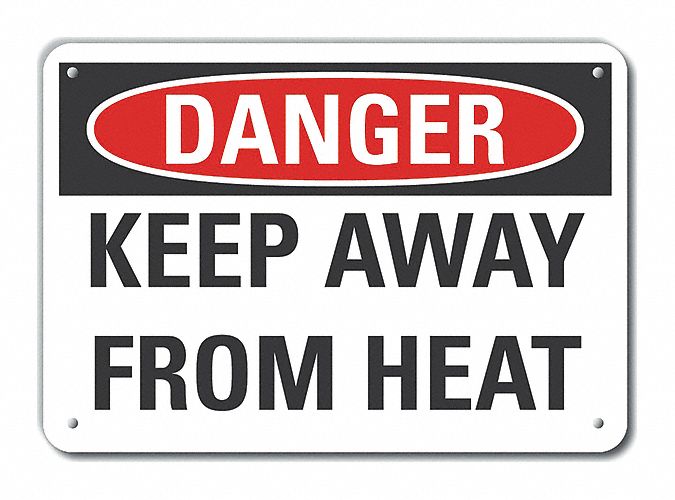 Reflective  Keep Away Danger Sign: Aluminum, Mounting Holes Sign Mounting, Engineer Grade