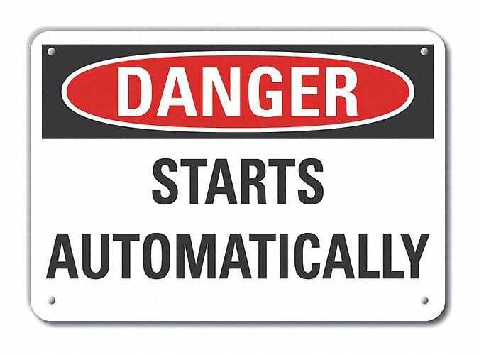 Reflective  Machine & Operation Danger Sign: Aluminum, Mounting Holes Sign Mounting, Engineer Grade