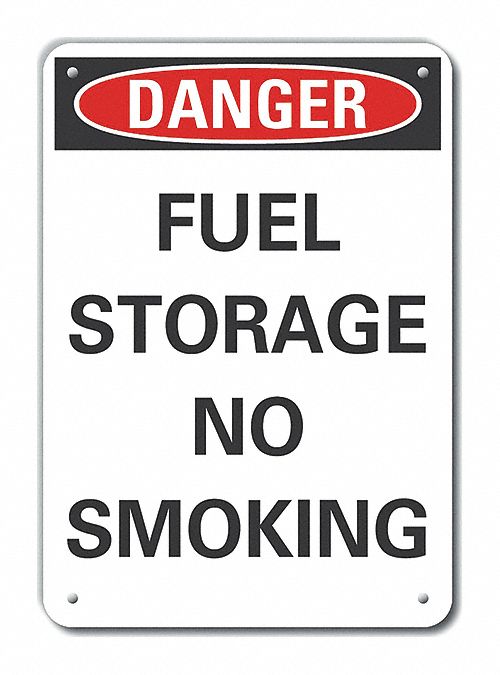 Reflective  No Smoking Danger Sign: Aluminum, Mounting Holes Sign Mounting, Engineer Grade, Danger