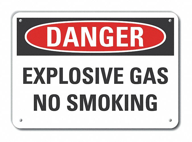 Reflective  No Smoking Danger Sign: Aluminum, Mounting Holes Sign Mounting, Engineer Grade, Danger