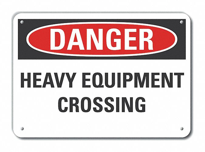 Reflective  Traffic Safety Danger Sign: Aluminum, Mounting Holes Sign Mounting, Engineer Grade