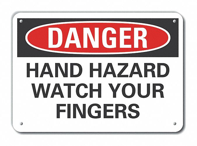 Reflective  Machine & Operation Danger Sign: Aluminum, Mounting Holes Sign Mounting, Engineer Grade