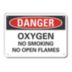 Danger: Oxygen No Smoking No Open Flames Signs