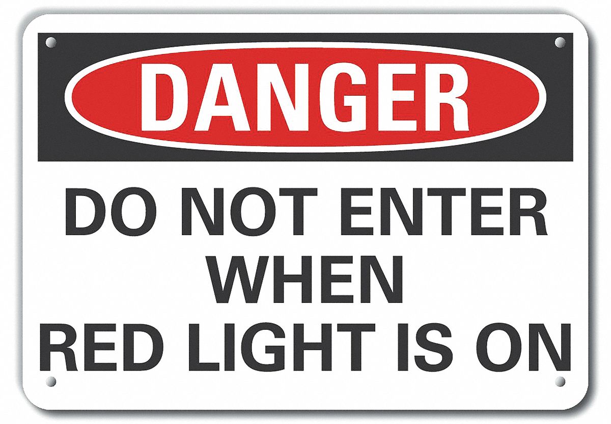 Reflective  Personal Safety Danger Sign: Aluminum, Mounting Holes Sign Mounting, Engineer Grade