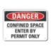 Danger: Confined Space Enter By Permit Only Signs