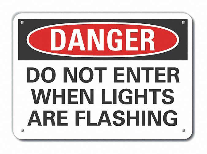 Plastic Personal Safety Danger Sign: Plastic, Mounting Holes Sign Mounting, Not Retroreflective