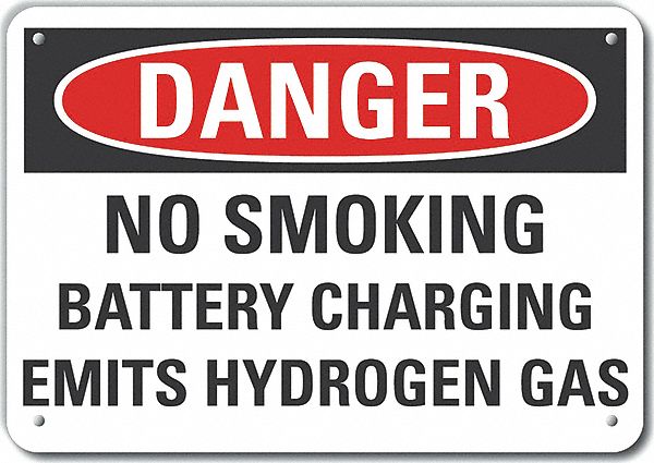Alum No Smoking Danger Sign, 7x10in, Alum