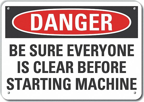 Reflective  Stay Clear Danger Sign: Aluminum, Mounting Holes Sign Mounting, Engineer Grade