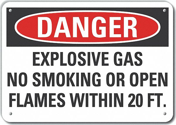 Reflective  No Smoking Danger Sign: Aluminum, Mounting Holes Sign Mounting, Engineer Grade, Danger