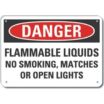 Danger: Flammable Liquids No Smoking, Matches Or Open Lights Signs