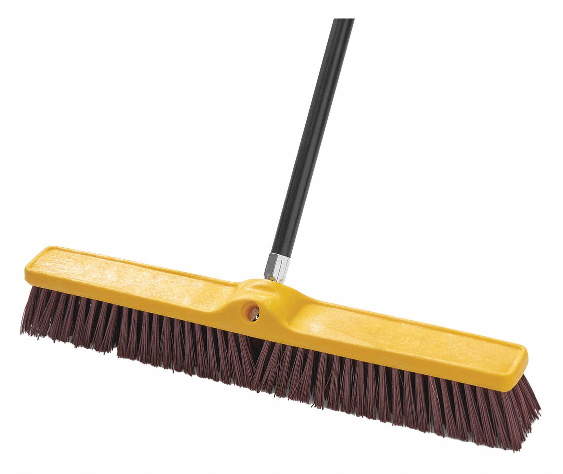 RUBBERMAID COMMERCIAL PRODUCTS Synthetic Push Broom, 24 in Sweep Face