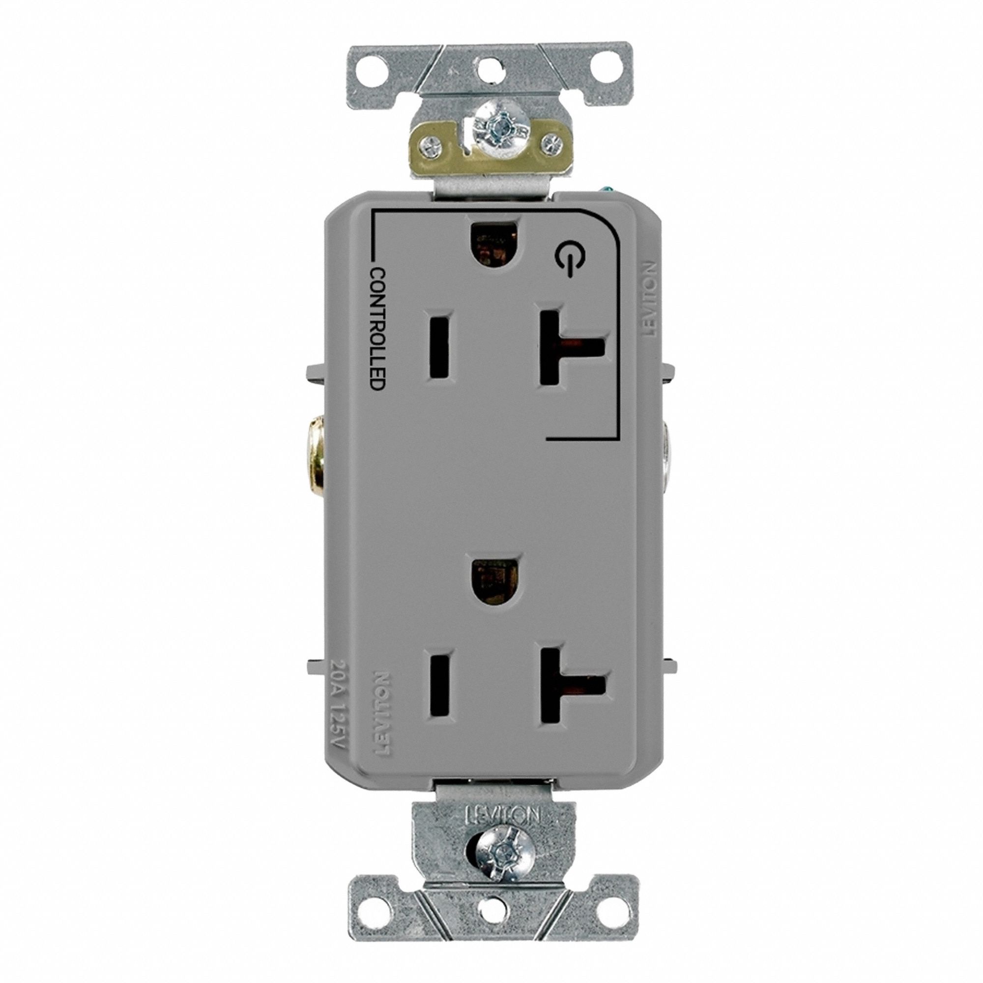 Duplex Receptacle Outlet: Duplex, 5-20R, 125V AC, 20 A, Gray, 2 Pole / 3 Wire