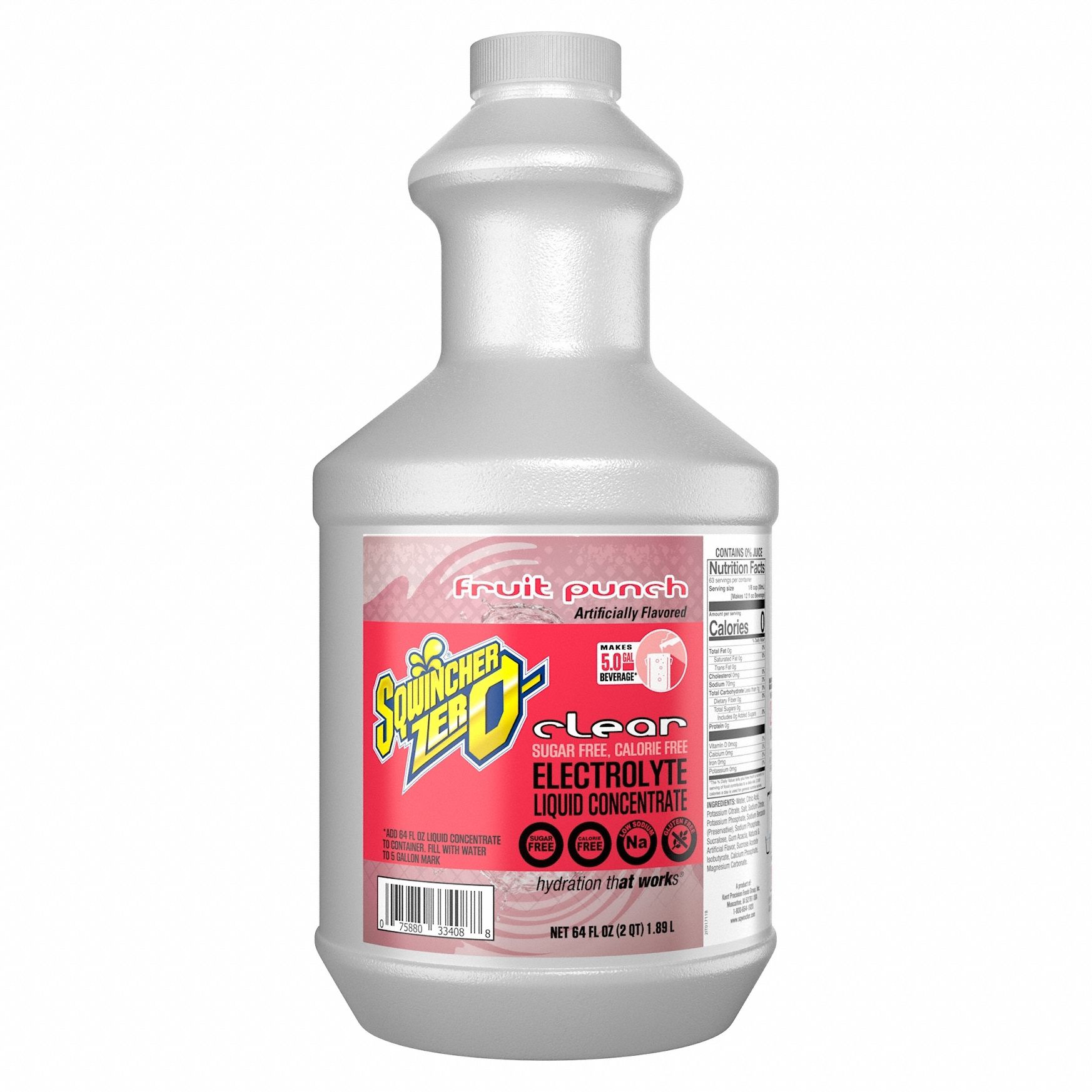 Sports Drink Mix: Fruit Punch, Bulk, 64 fl oz Concentrate Per Pack, 5 gal Yield per Pack