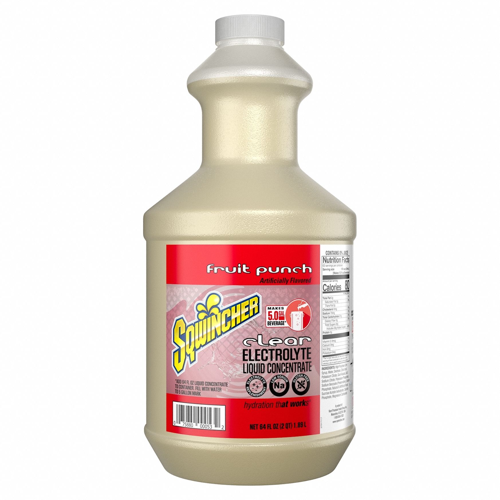 Sports Drink Mix: Fruit Punch, Bulk, 64 fl oz Concentrate Per Pack, 5 gal Yield per Pack