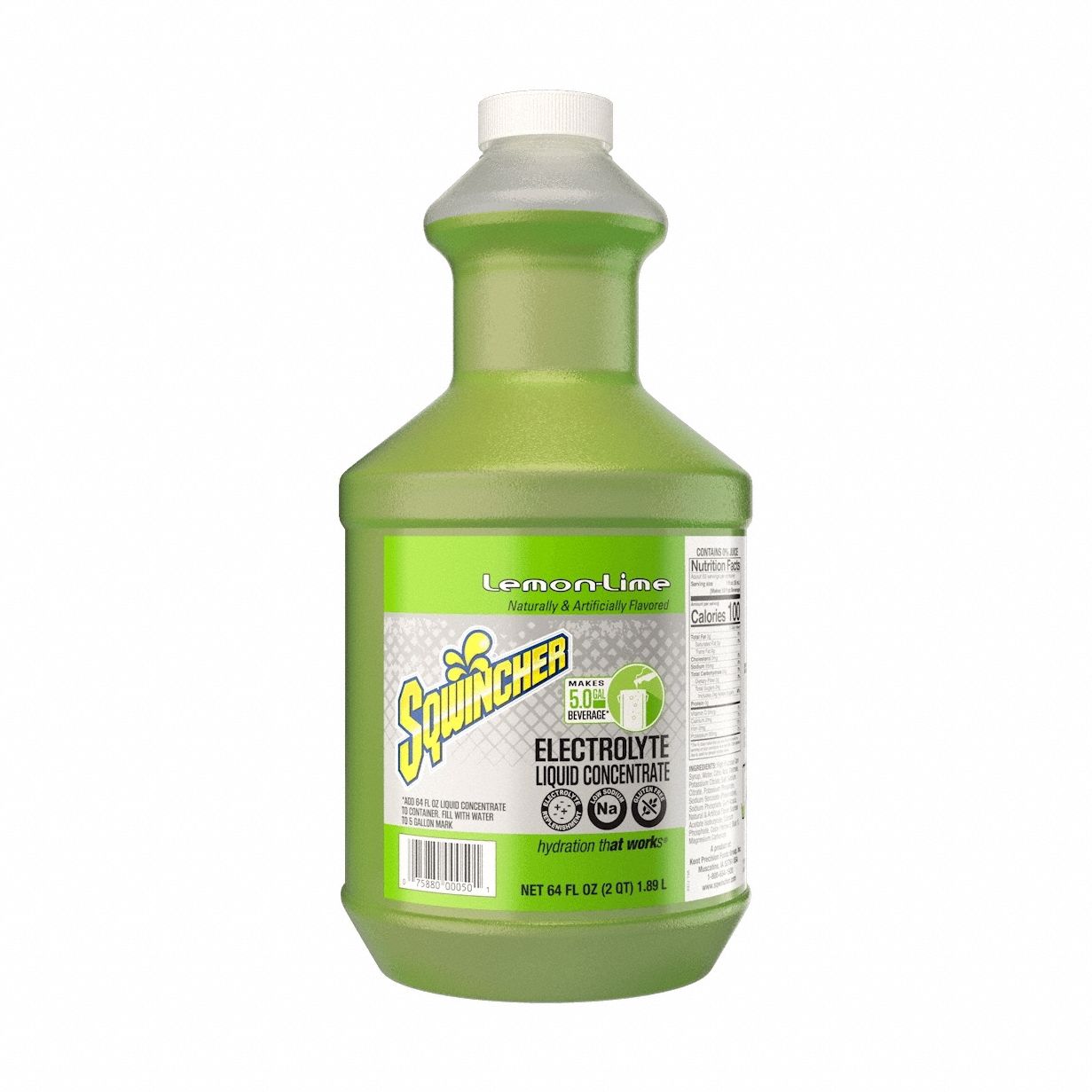Sports Drink Mix: Lemon-Lime, Bulk, 64 fl oz Concentrate Per Pack, 5 gal Yield per Pack