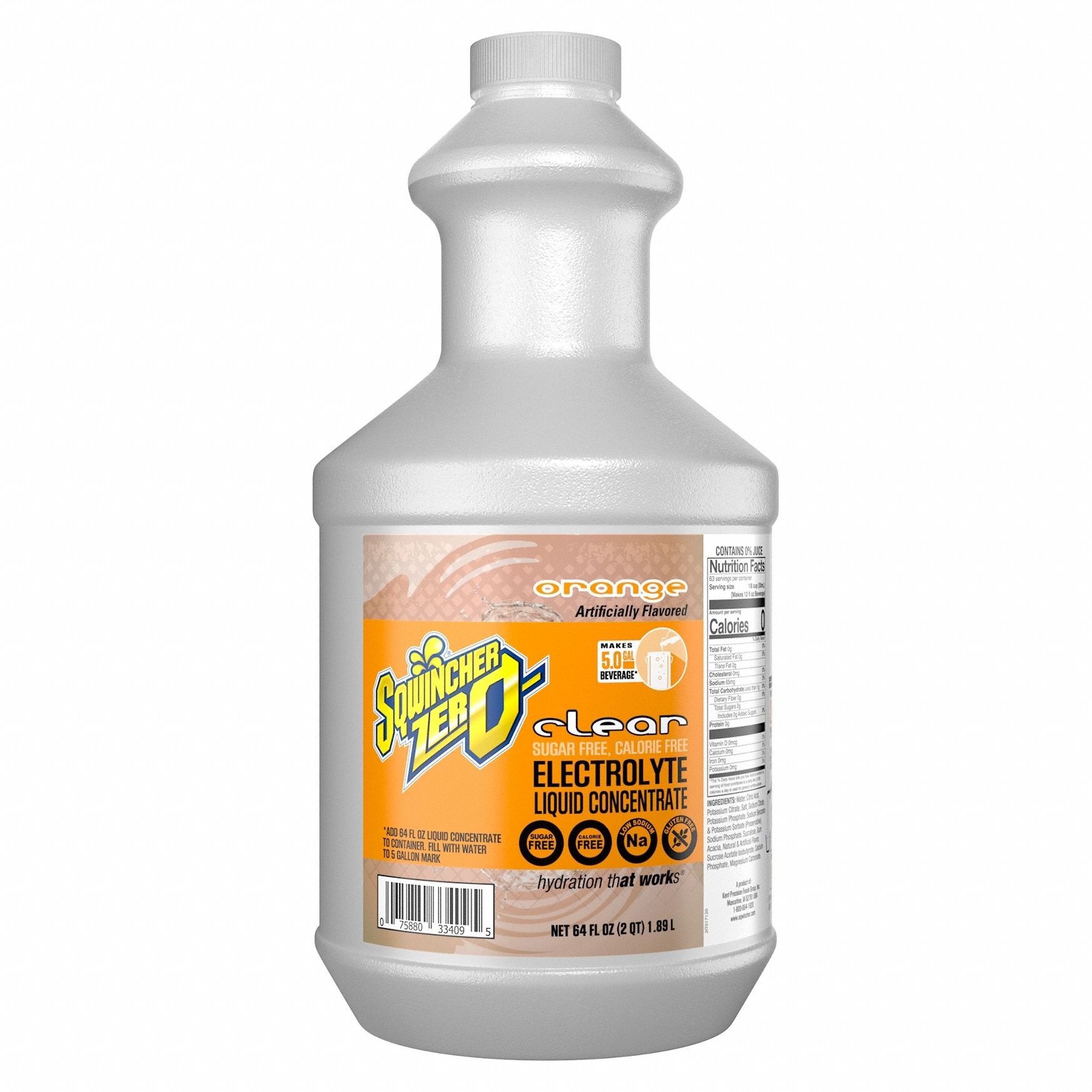 Sports Drink Mix: Orange, Bulk, 64 fl oz Concentrate Per Pack, 5 gal Yield per Pack