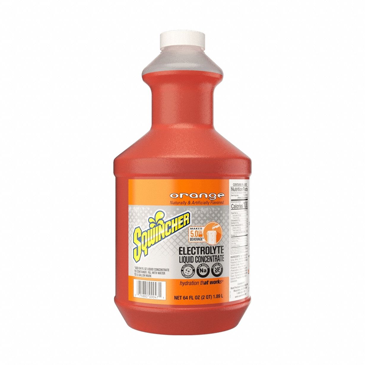 Sports Drink Mix: Orange, Bulk, 64 fl oz Concentrate Per Pack, 5 gal Yield per Pack