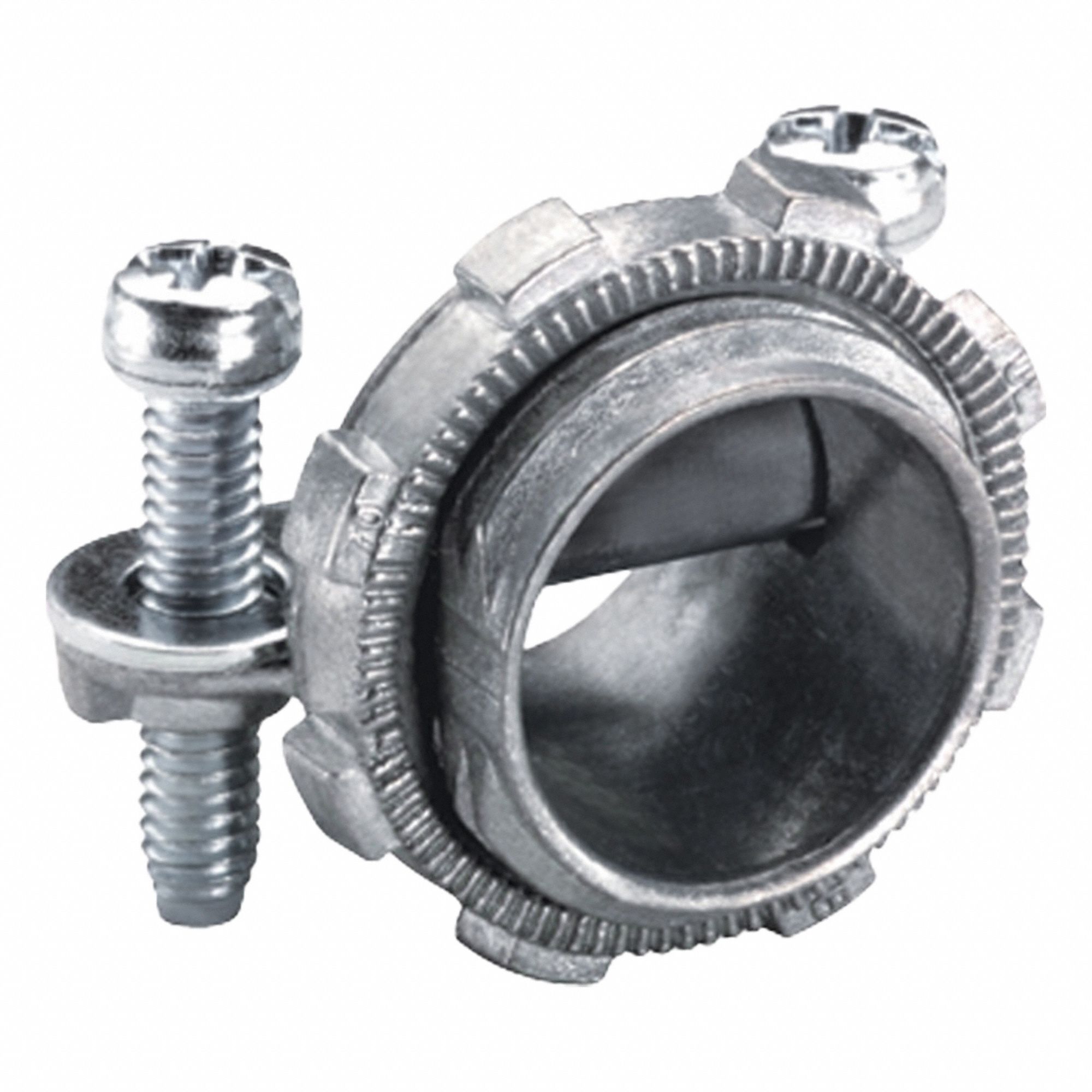 Screw Strap Connector, Silver, Straight