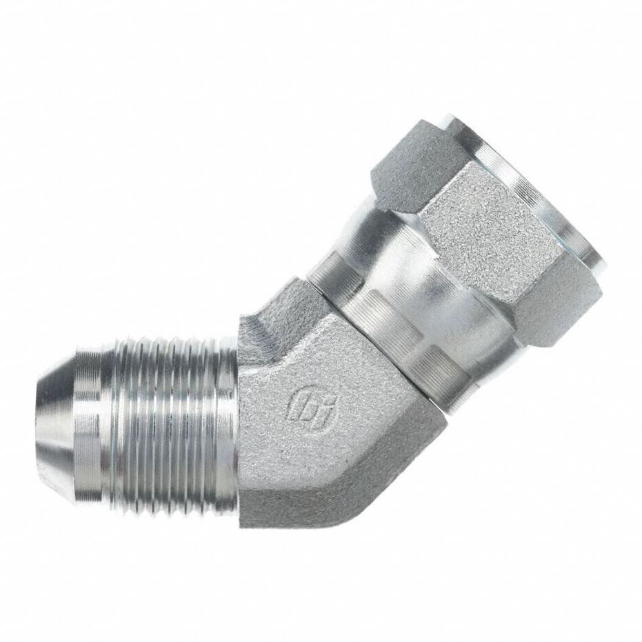 Stainless Hydraulic Adapter: 1-1/16"-12 Thread Size, 3/4 in x 3/4 in Fitting Size, Male x Female