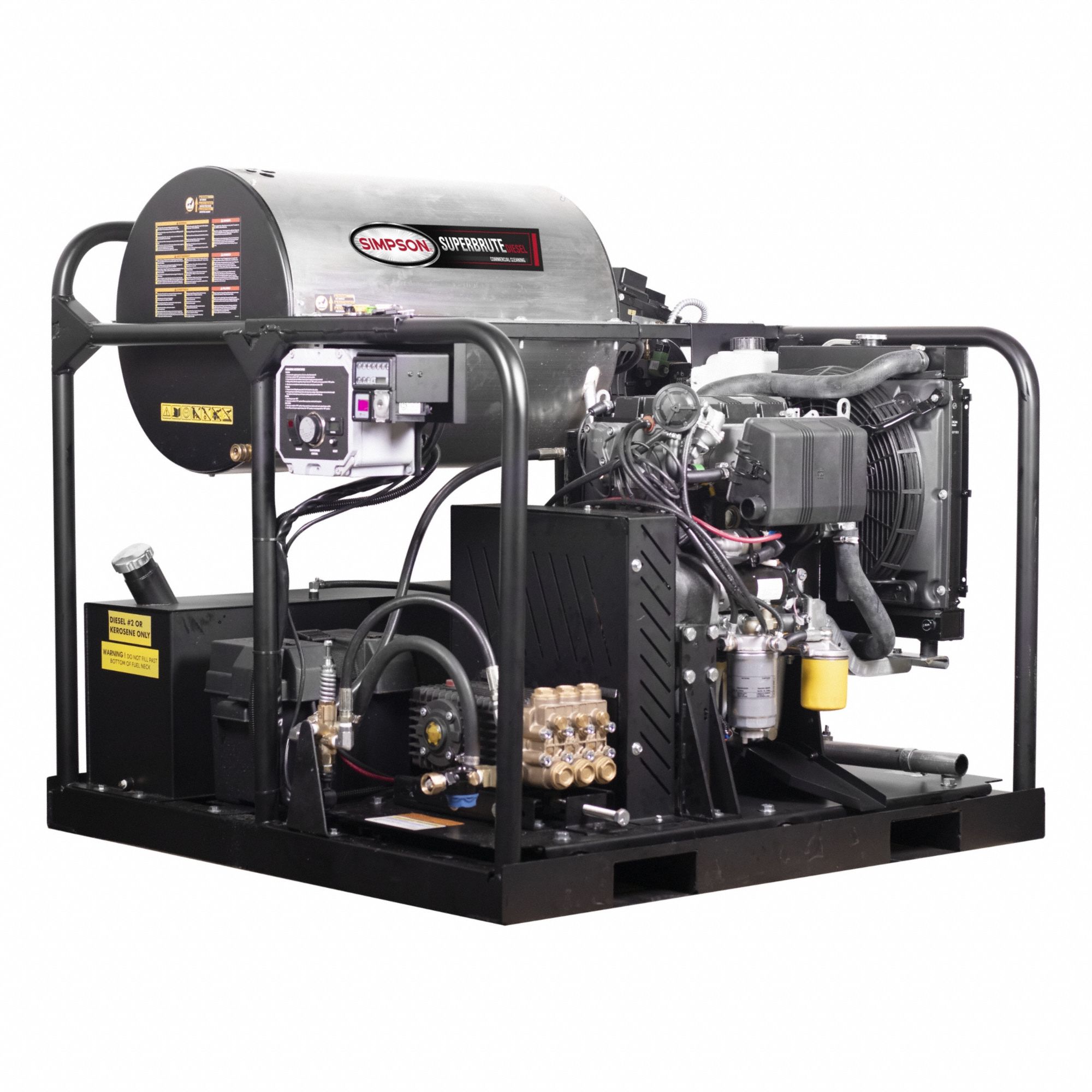 Gas-Powered Pressure Washer: Heavy Duty, Skid Mount, 4, 000 psi, 6 gpm, Kubota Engine