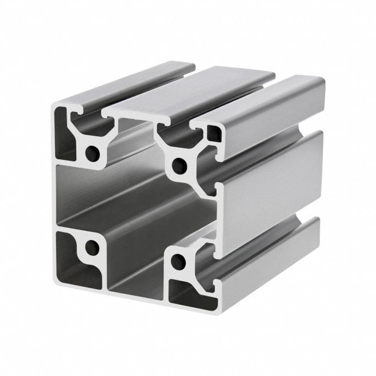 T-Slot Framing System Profiles: Square, 40 Series, Smooth, Quad, 3 m Nom Lg, 80 mm x 80 mm, 4 Slots (MPN 40-8084-LITE-3M). Key specifications — Brand: 80/20; Material: Aluminum.