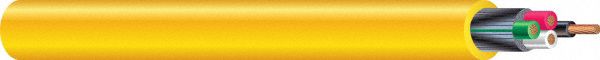 Portable Cord: SEOOW, 600 V, 4 Conductors, 12 AWG, Yellow Jacket, 250 ft Overall Lg