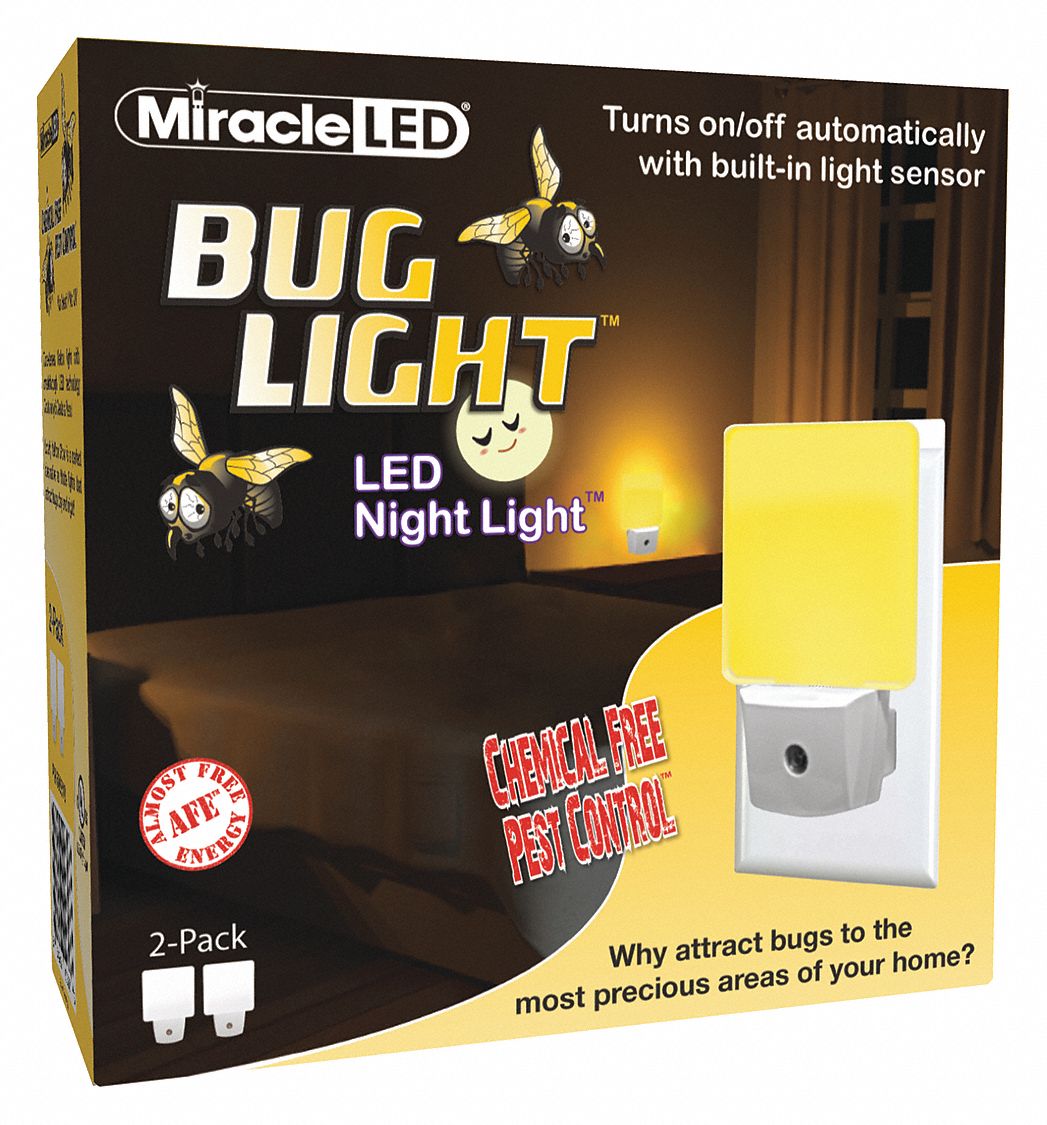 LED Bug Light, A20, 2000K, Colored, 0.5 W, 120 V AC, PK 2 Grainger