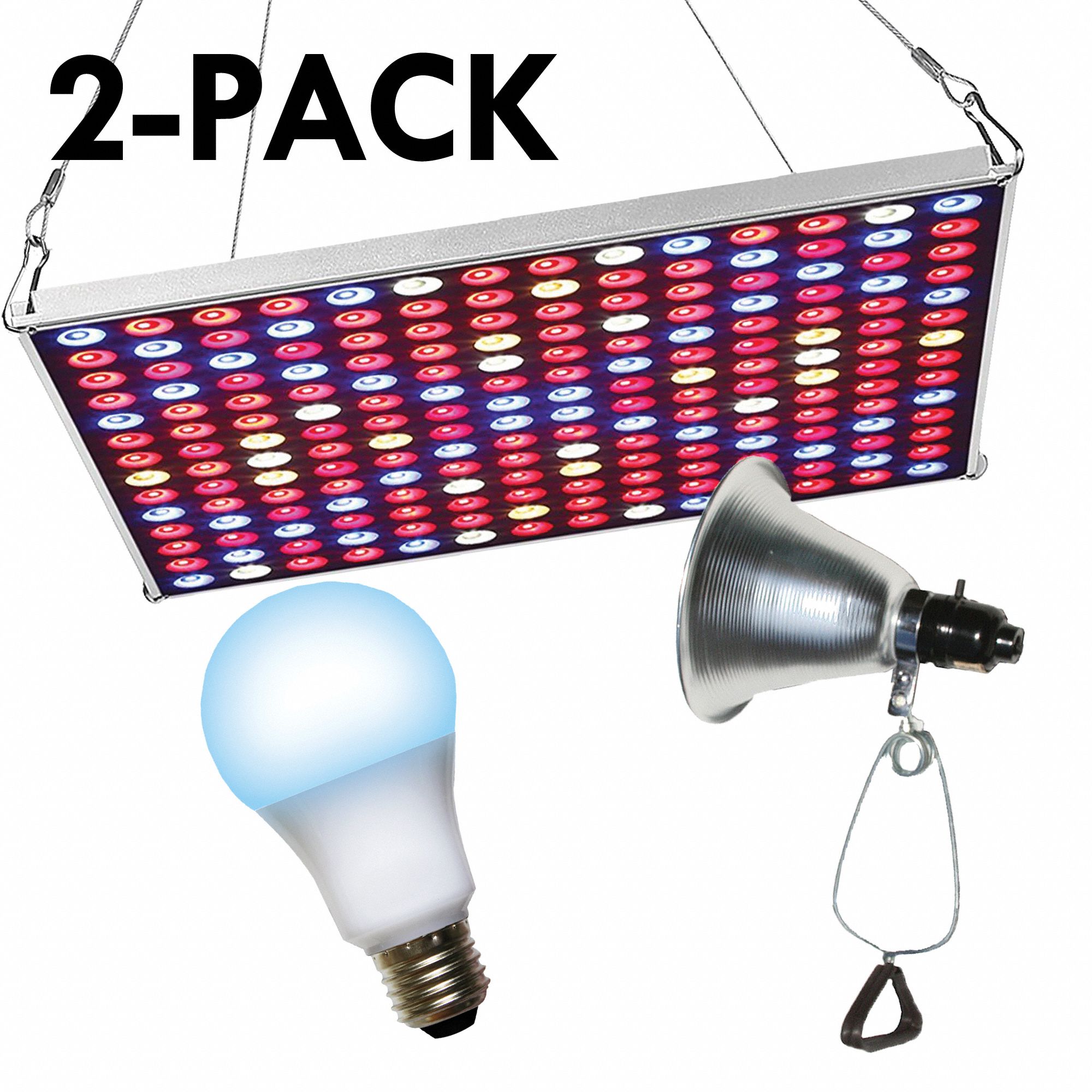 LED Grow Panel: Blue, 120V AC, Bulb Included, LED, 2 ft Max Mounting Ht