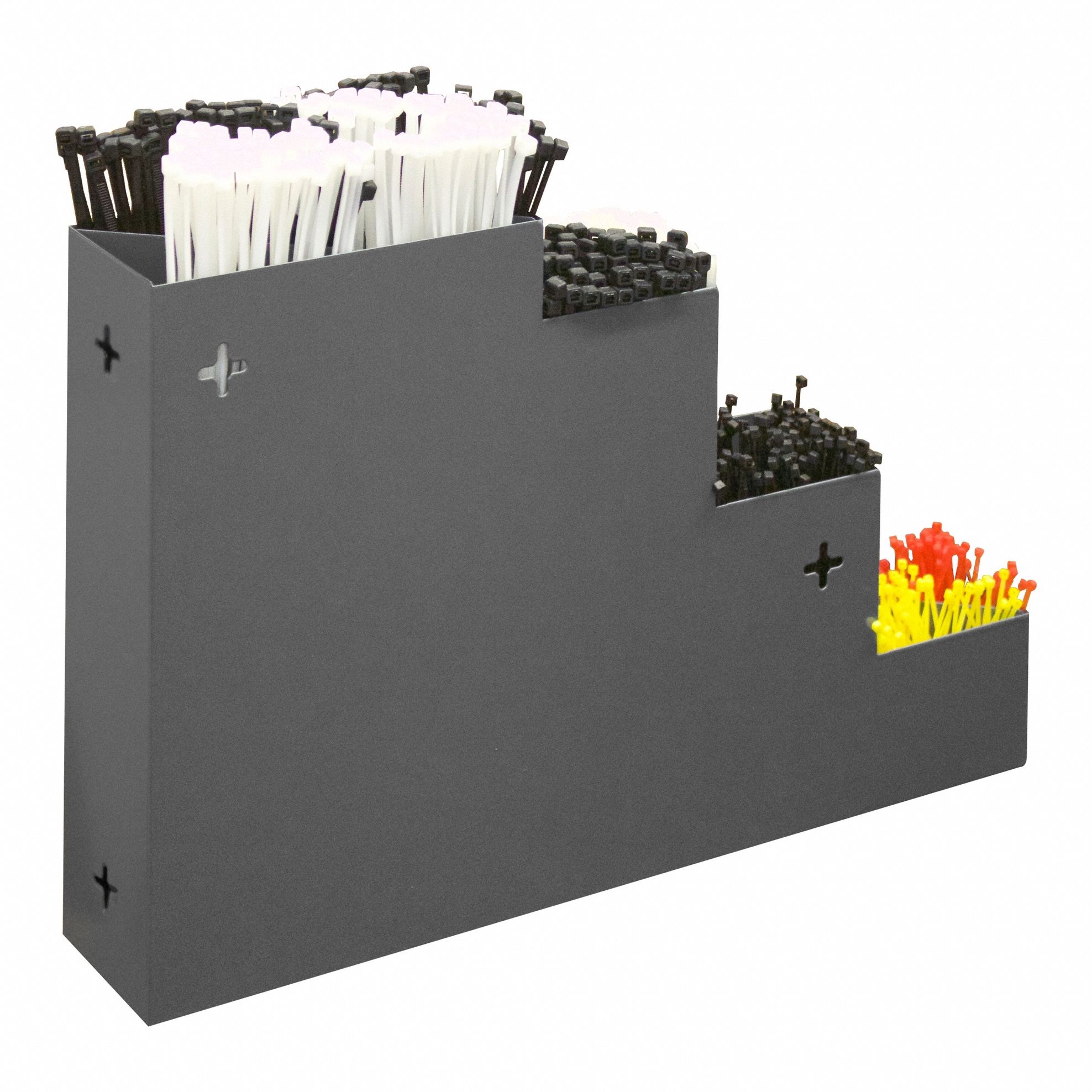 Wall Mountable Cable Tie Rack With 5 Com