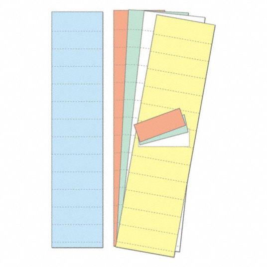 MASTERVISION, Data Cards,1"x2",Assort Colors,PK1000 65AA03FM1312