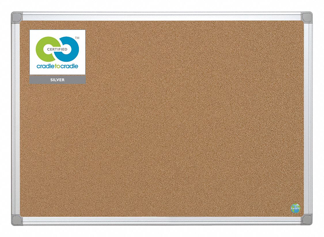 MASTERVISION, Earth Cork Board 2 ft.x3ft.,Aluminum 65AA32CA031790
