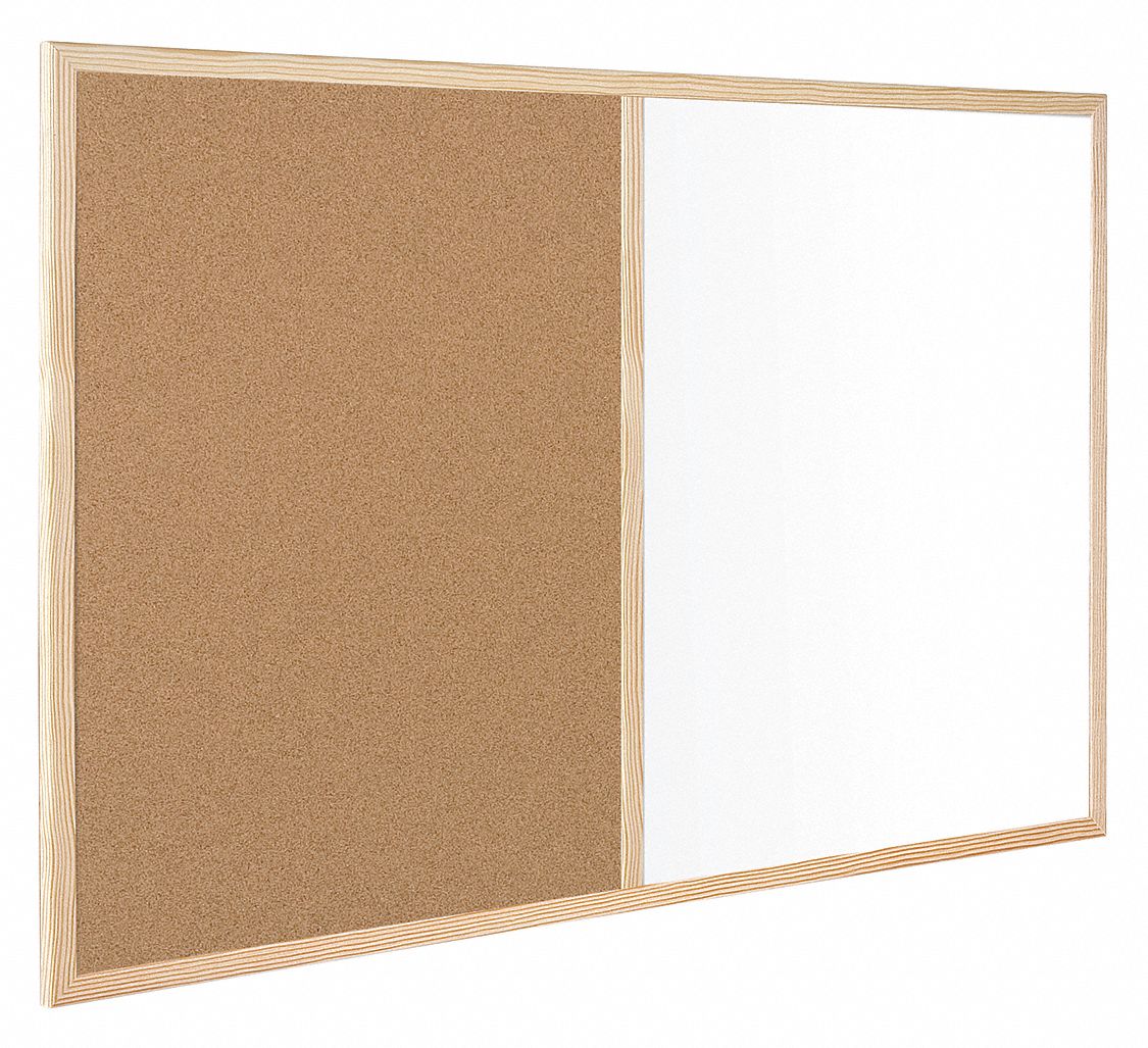 MASTERVISION, Cork Combo Board,2 ft.x3ft.,Oak Frame 65AA42