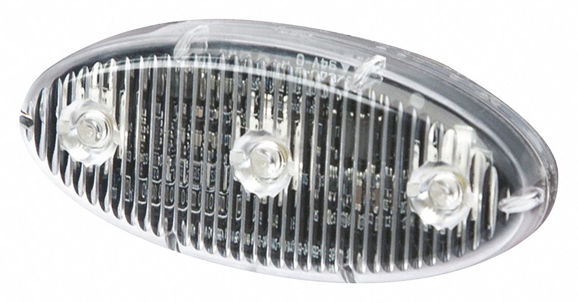 Warning Light: Perimeter Flashing Warning Light, Amber, 3/8 in Overall Wd, 1 in Overall Ht, LED