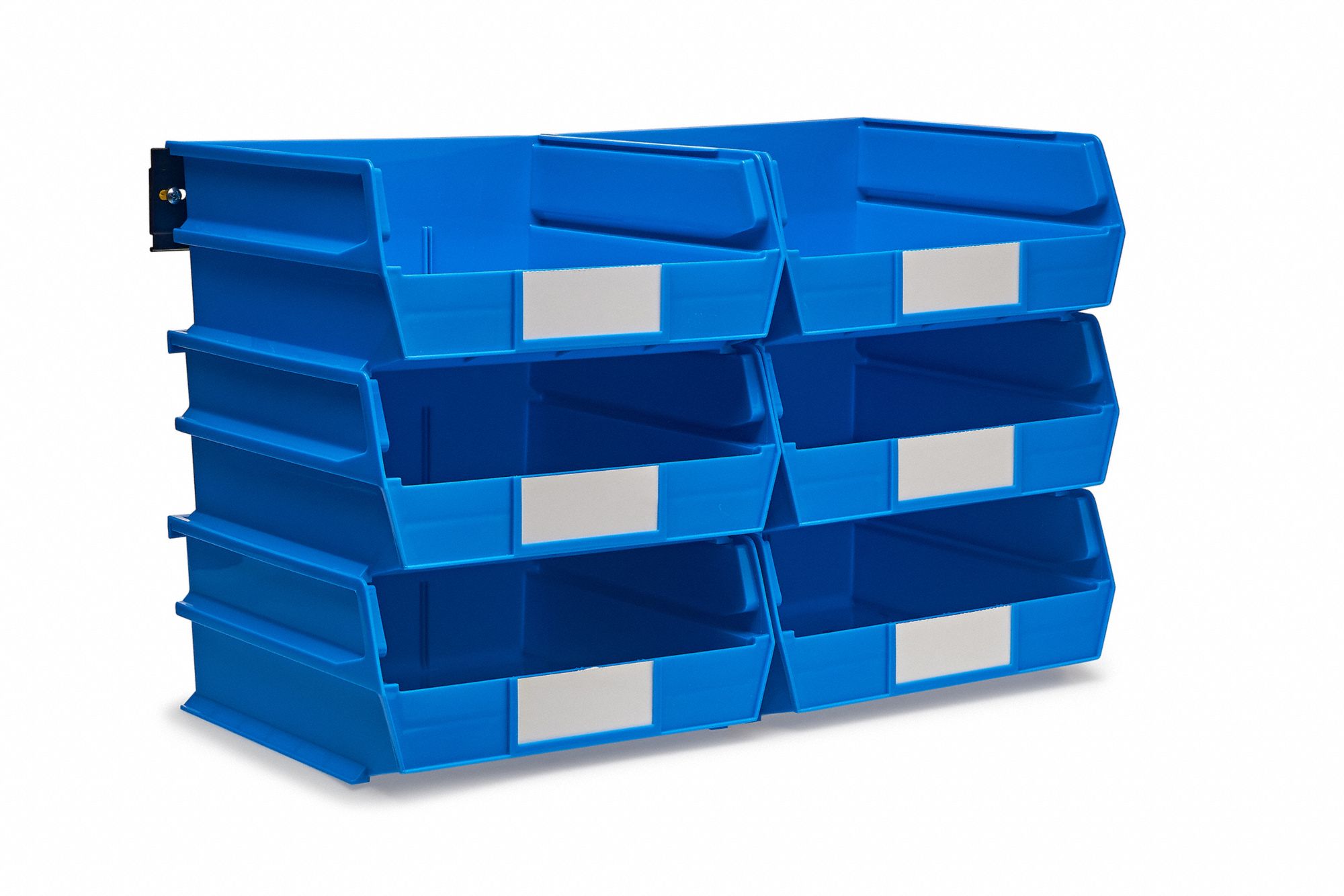 Wall Storage, Blue, Bins/Rails, 8 pcs.