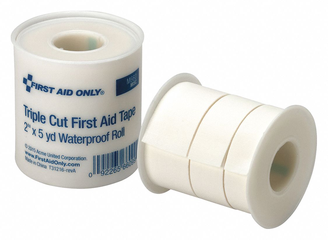 FIRST AID ONLY, White, 5 yd Roll Lg, First Aid Kit Refill 65DG45FAE9089 Grainger